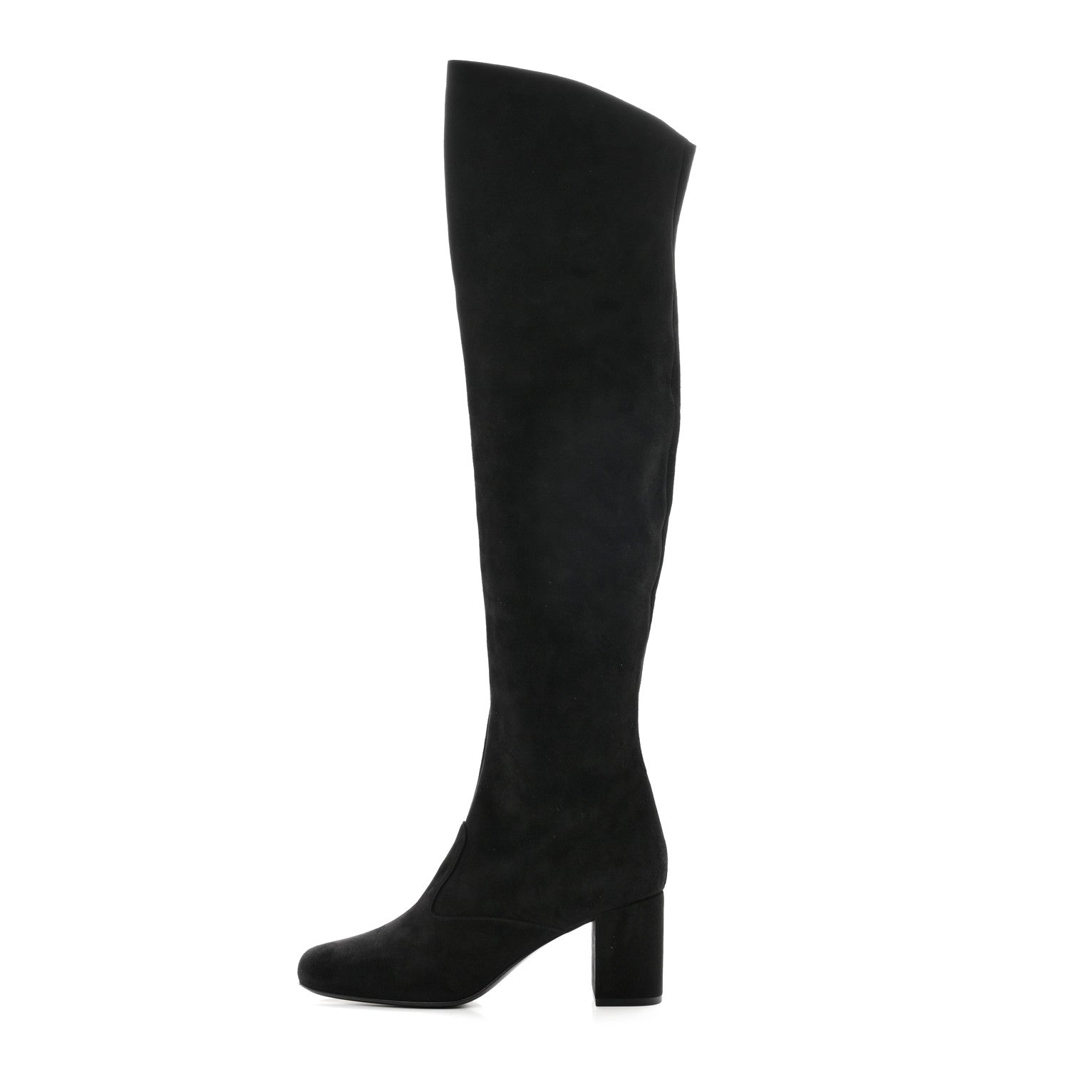 Saint Laurent Suede Babies Over The Knee Boots 36.5 Black 1 of 8