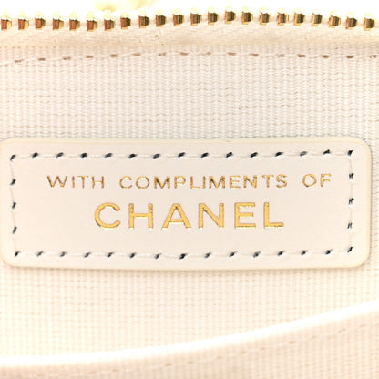 Chanel Tweed Quilted Bow Flap Card Holder On Chain White 7 of 7