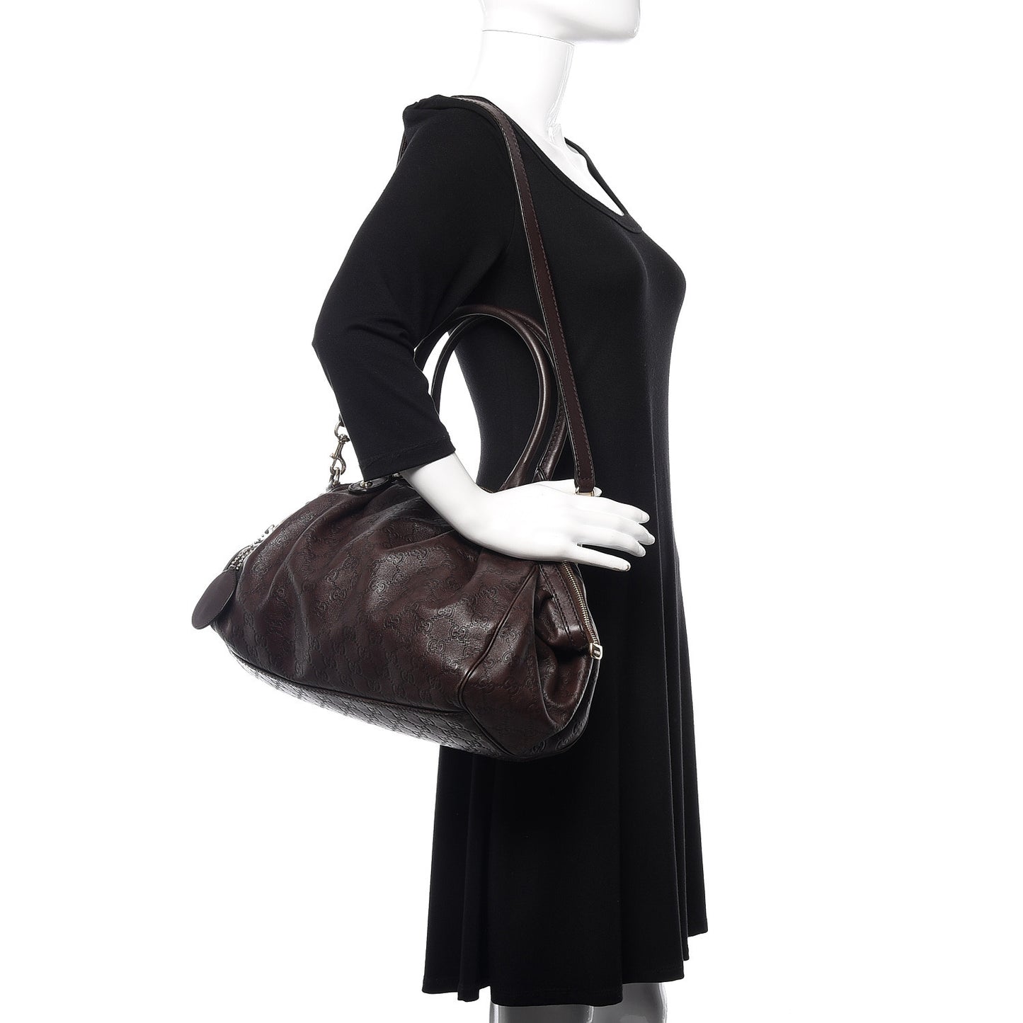 Guccissima Medium Sukey Boston Chocolate