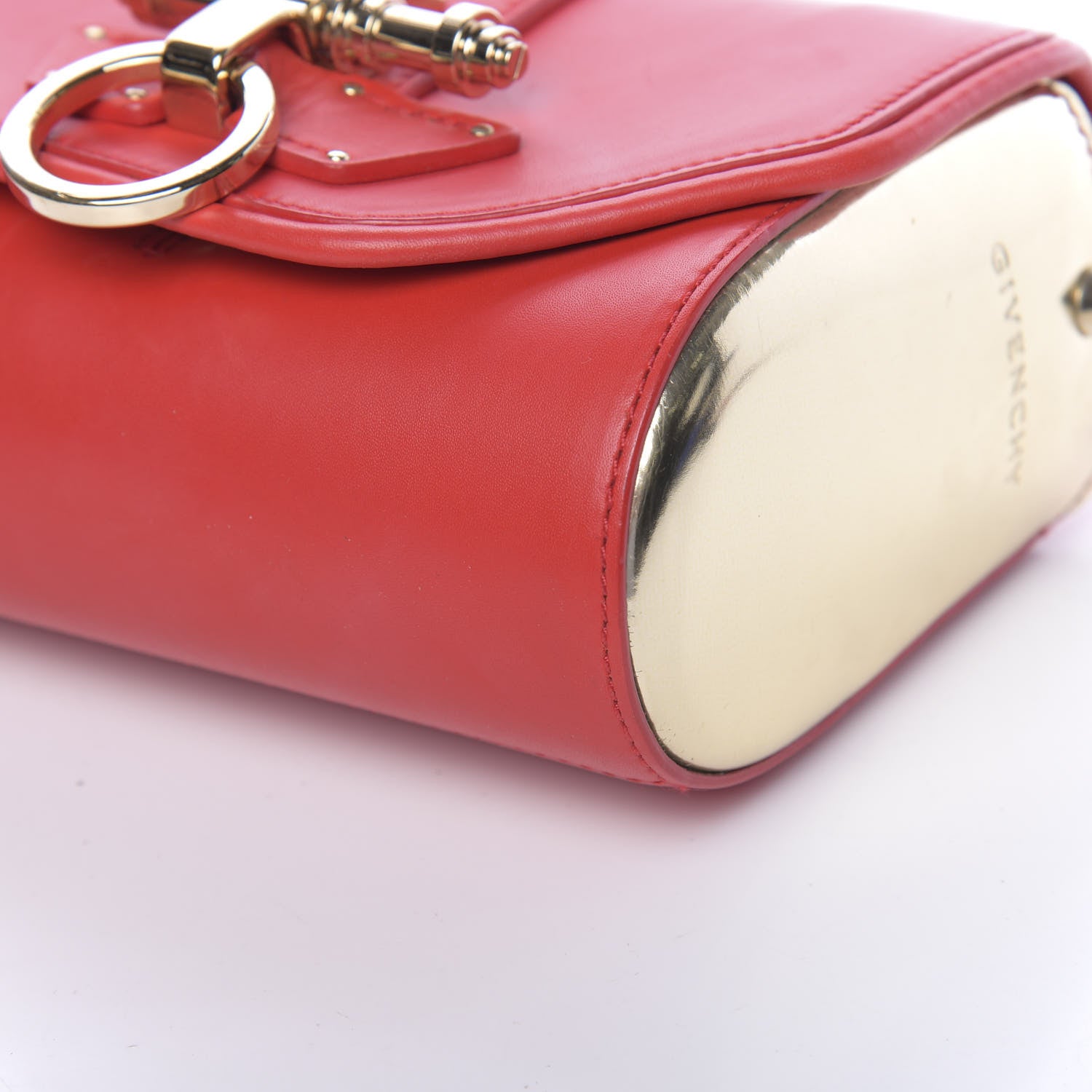 Givenchy Calfskin Small Obsedia Shoulder Bag Red Gold 8 of 9