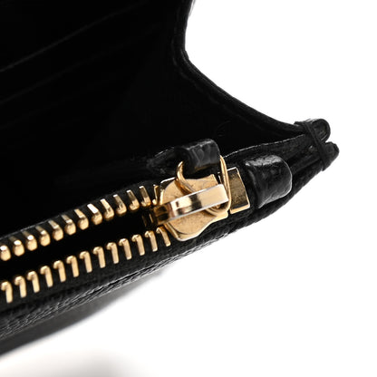 Saint Laurent Grain De Poudre Matelasse Chevron Monogram Envelope Chain Wallet Black 12 of 12