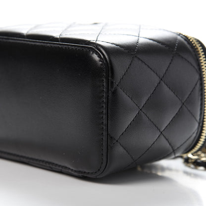 Chanel Lambskin Quilted Small Vanity Case With Chain Black 9 of 11