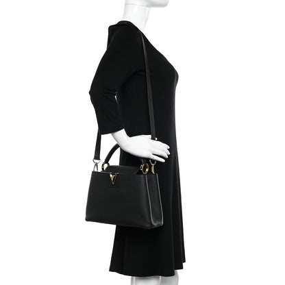 Louis Vuitton Taurillon Capucines BB Black 2 of 9