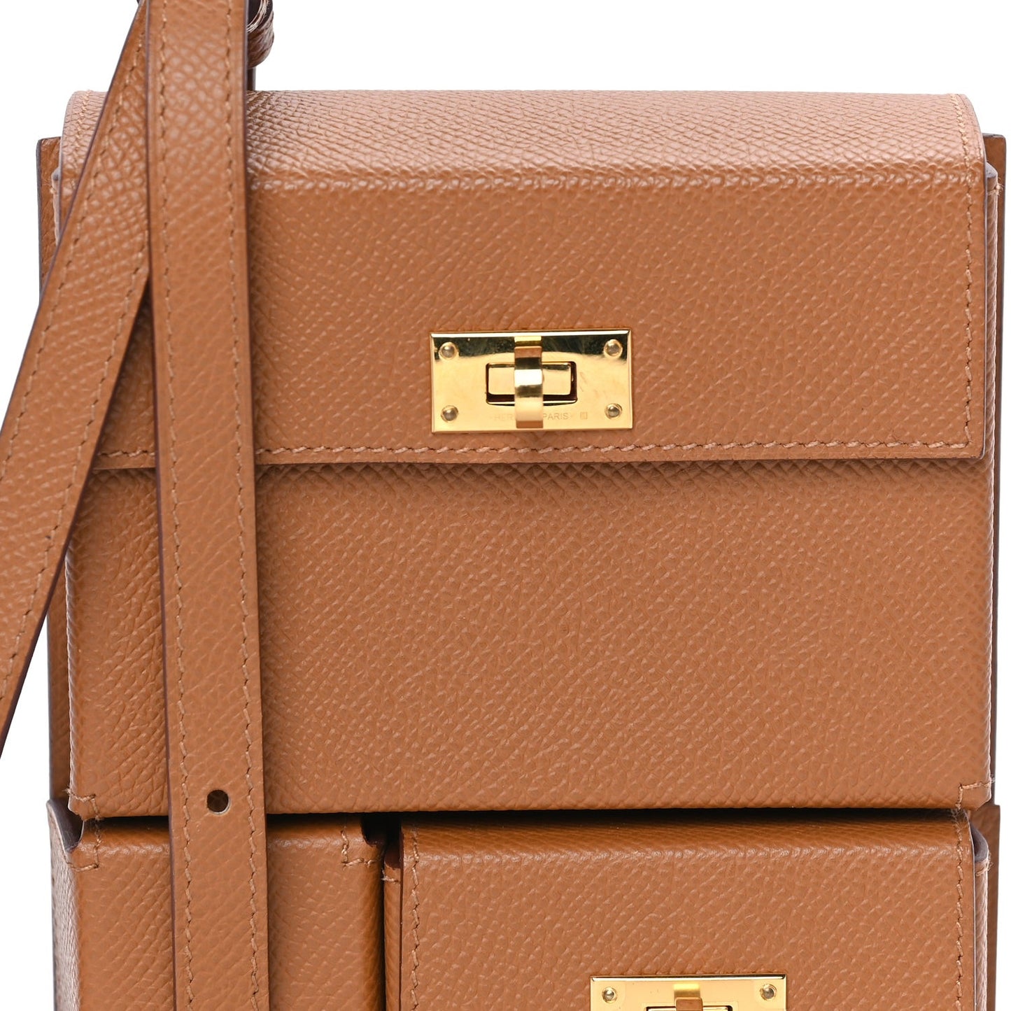 Epsom Kelly Multi Pocket Pochette To Go Gold