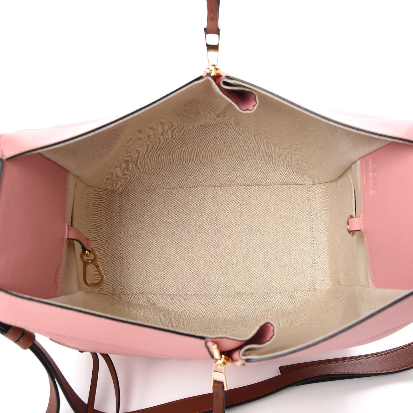 Calfskin Small Hammock Shoulder Bag Tan Pink Tan