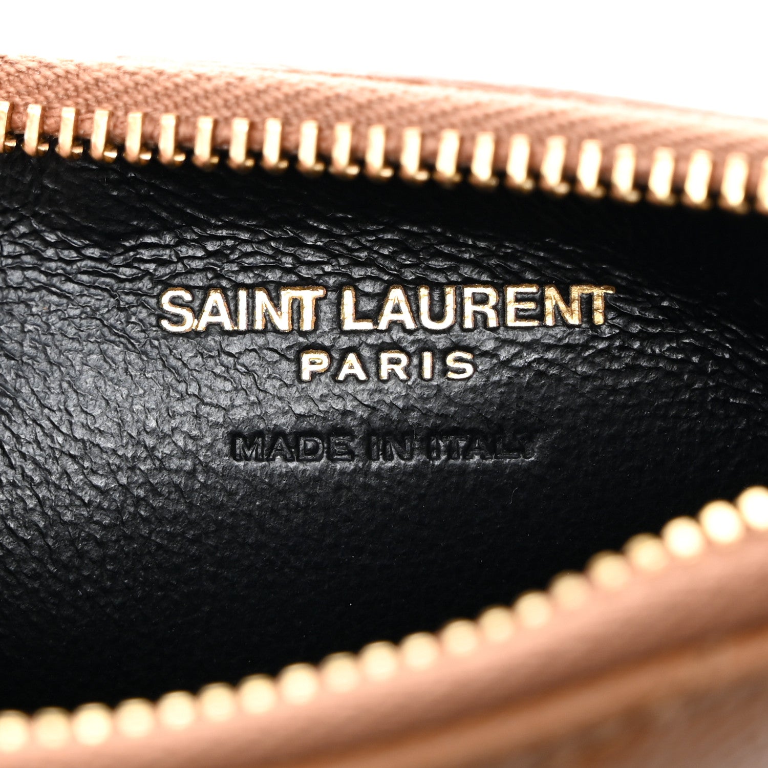 Saint Laurent Grain De Poudre Matelasse Chevron Monogram Fragments Zippered Card Case 6 of 8