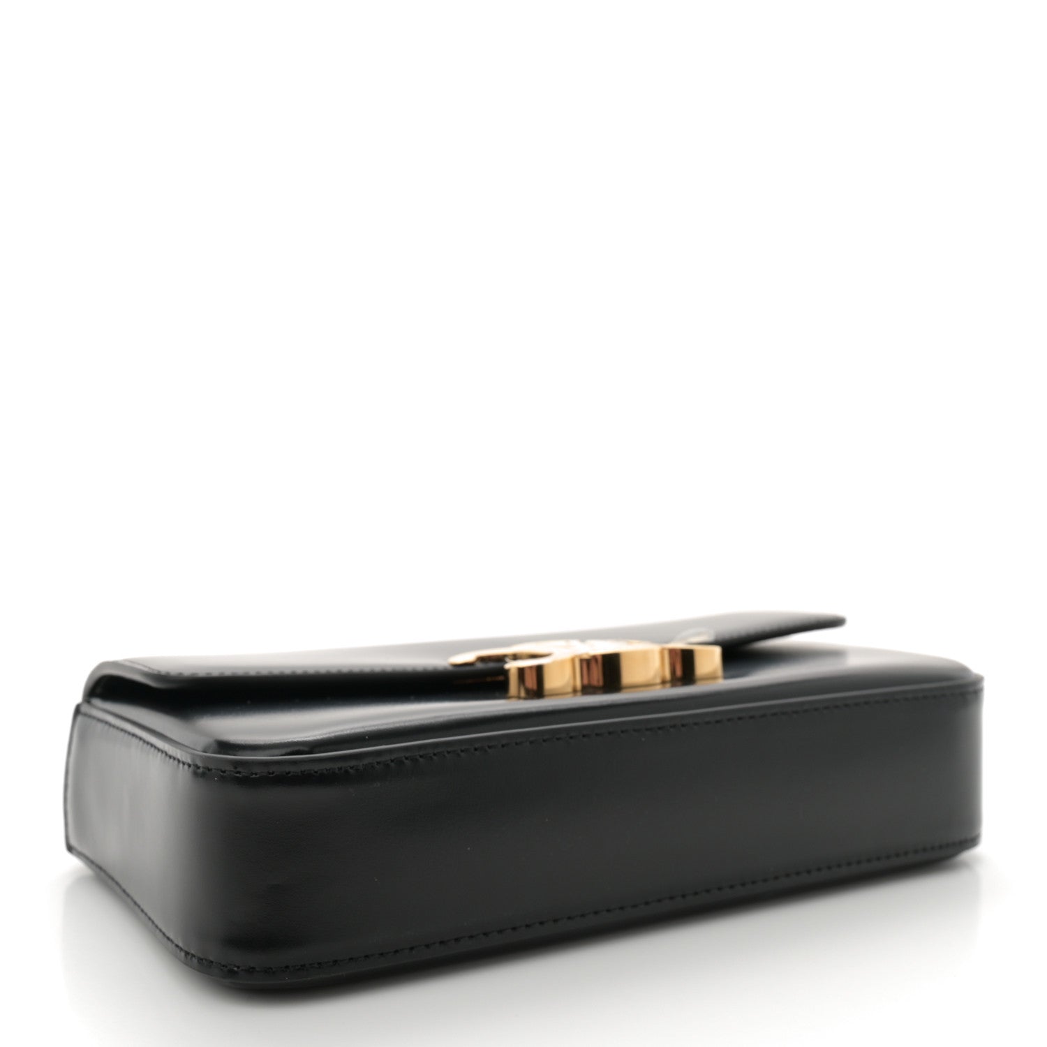 Celine Shiny Calfskin Triomphe Chain Shoulder Bag Black 4 of 11