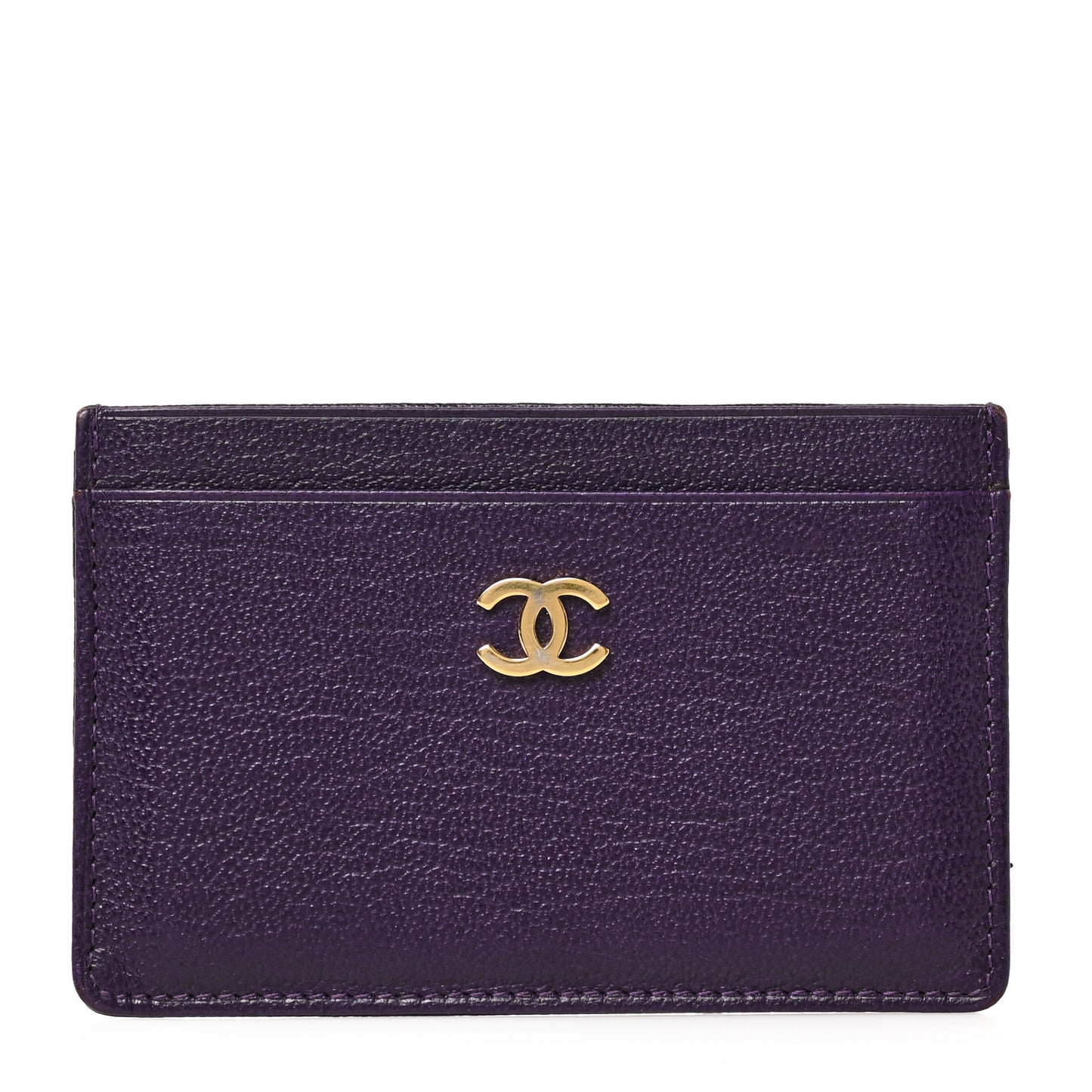 Calfskin CC Card Holder Purple