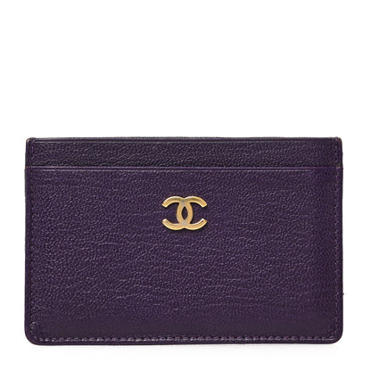 Chanel Calfskin CC Card Holder Purple 1 of 7