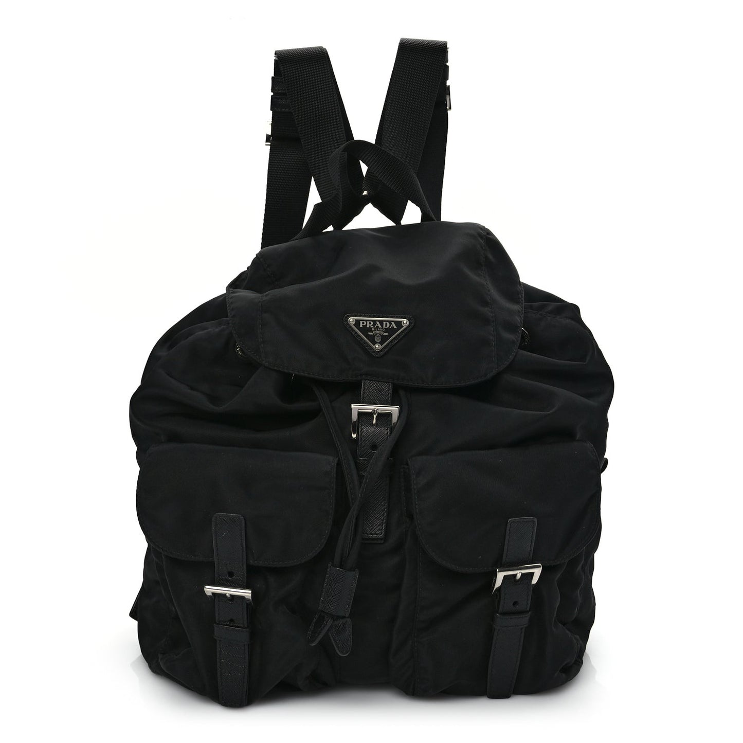 Re-Nylon Saffiano Medium Backpack Black