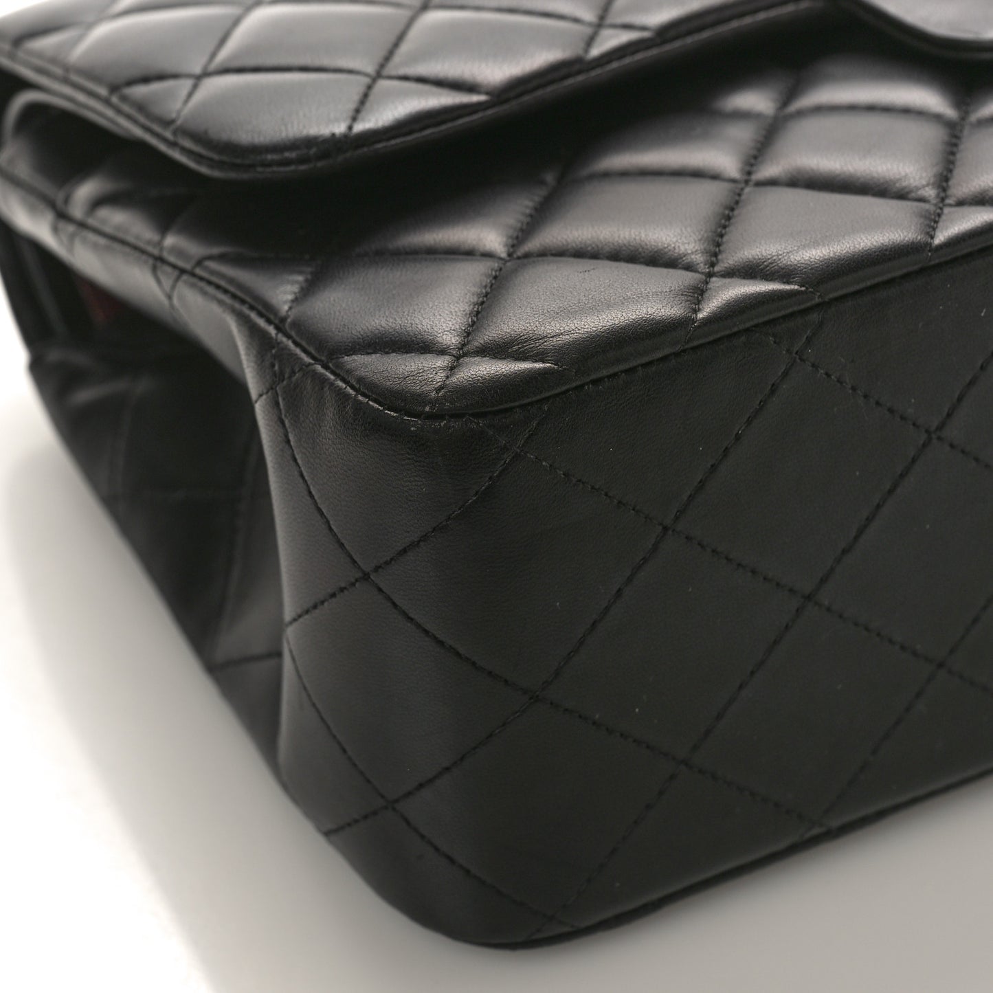 Lambskin Quilted Jumbo Double Flap Black