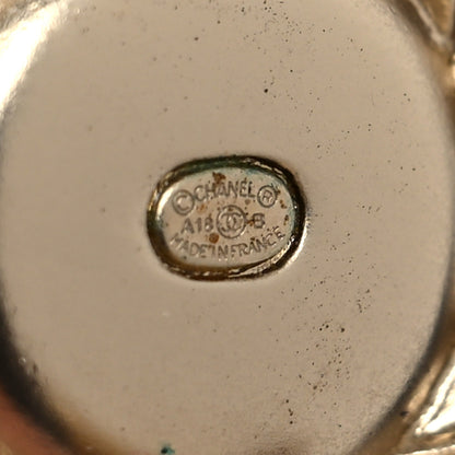 Chanel Lambskin Logo Drop Earrings Gold Black 4 of 4