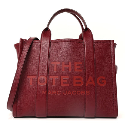 Marc Jacobs Grained Calfskin Medium The Tote Bag  Cherry 1 of 8