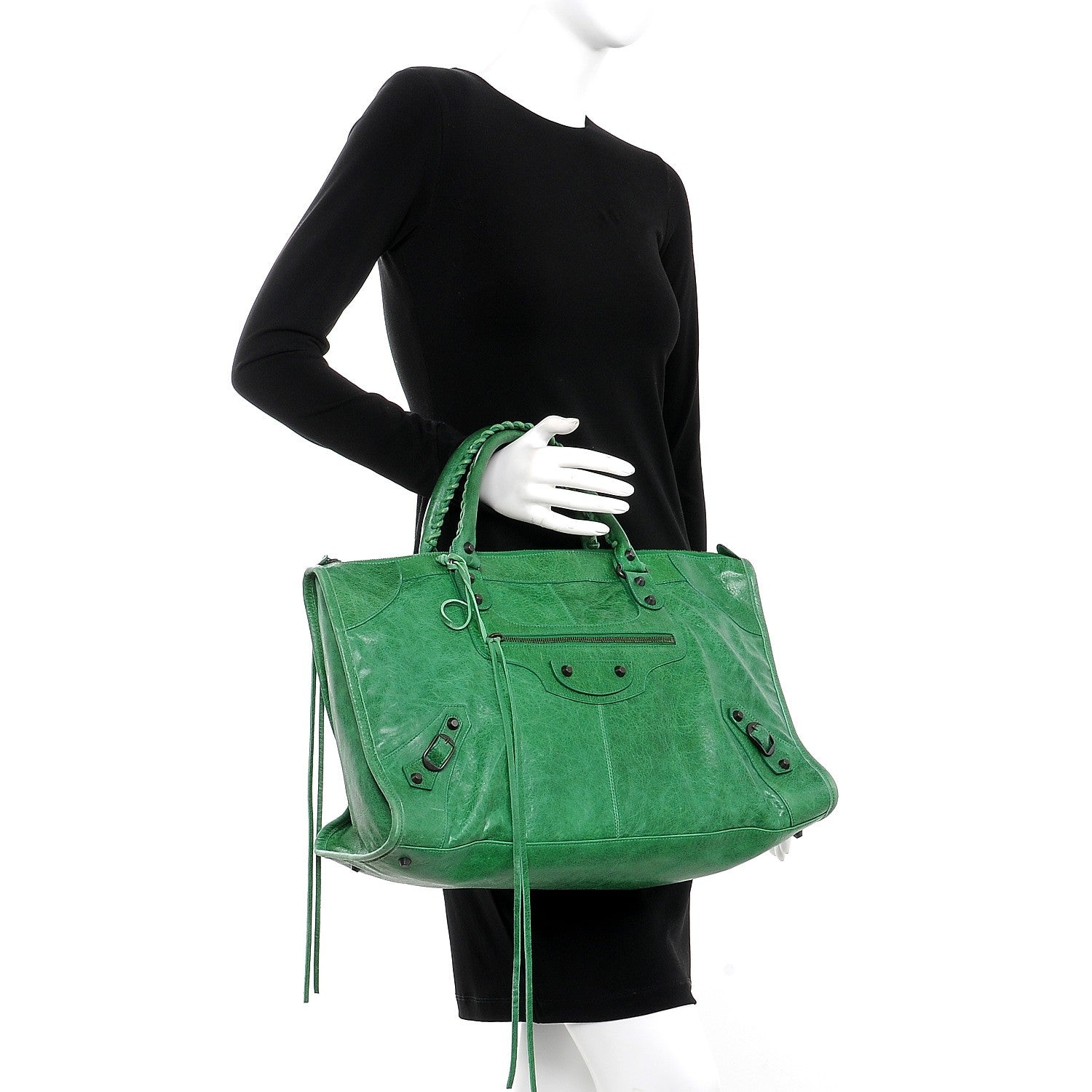 Balenciaga Agneau Classic Hardware Work Vert Trefle 2 of 12