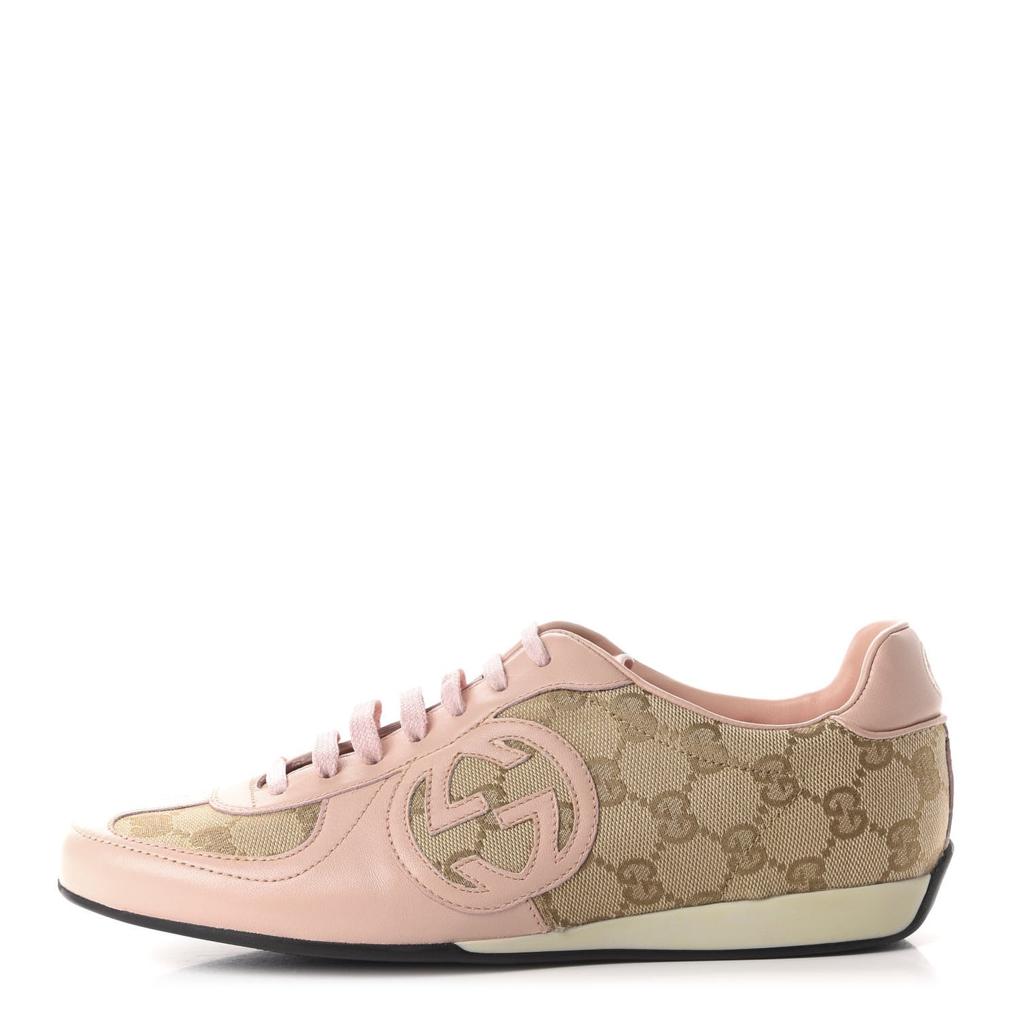 Monogram Nappa Interlocking G Sneakers 37 New Sand Rose Dragea