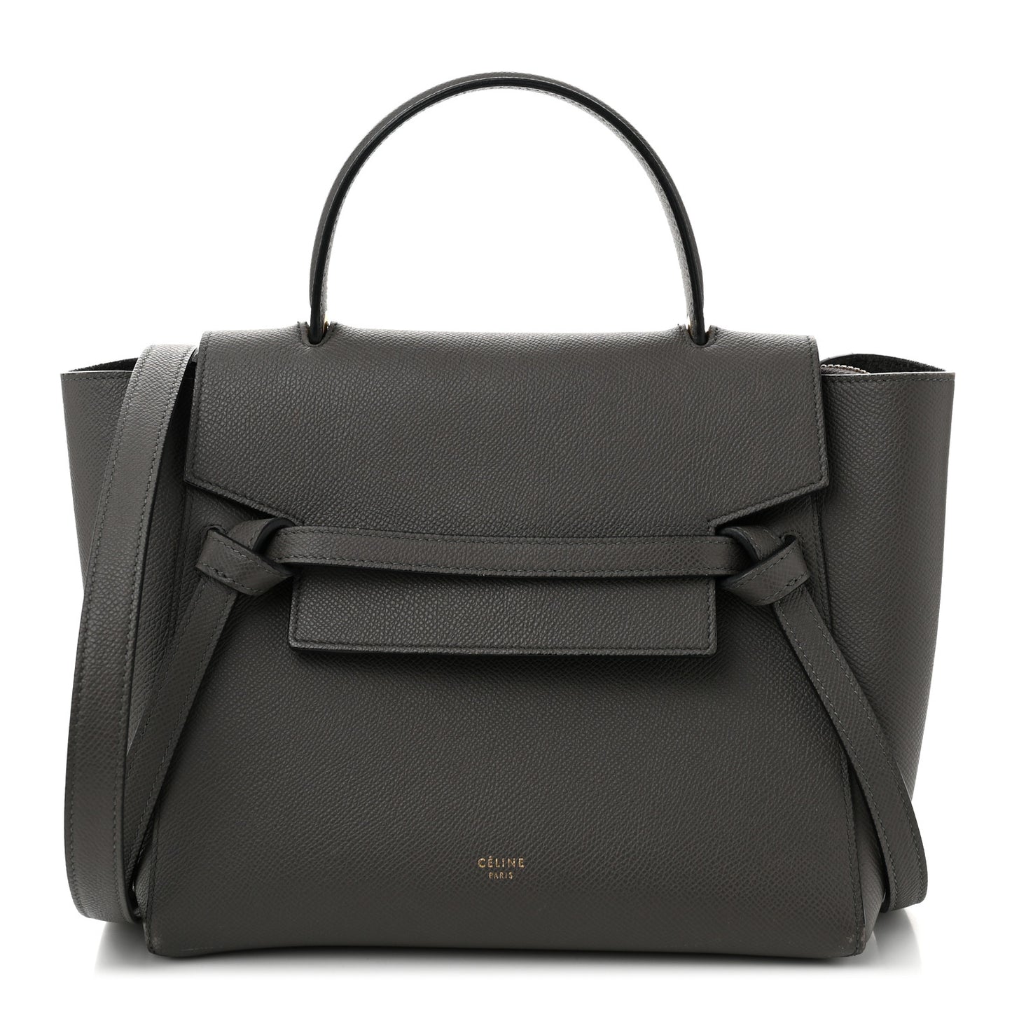 Grained Calfskin Micro Belt Bag Grey