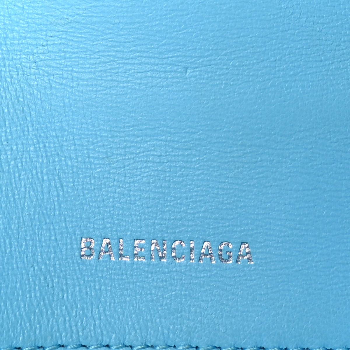 Shiny Box Calfskin Tonal B Small Hourglass Top Handle Bag Azur