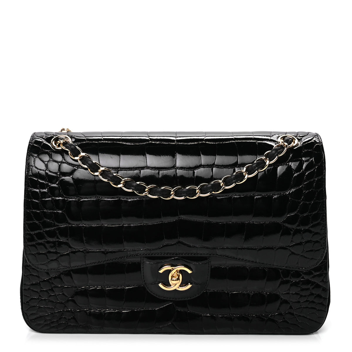 Chanel Alligator Jumbo Double Flap Black 1 of 8