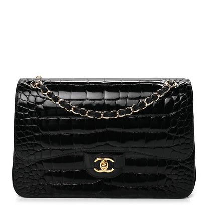 Chanel Alligator Jumbo Double Flap Black 1 of 8