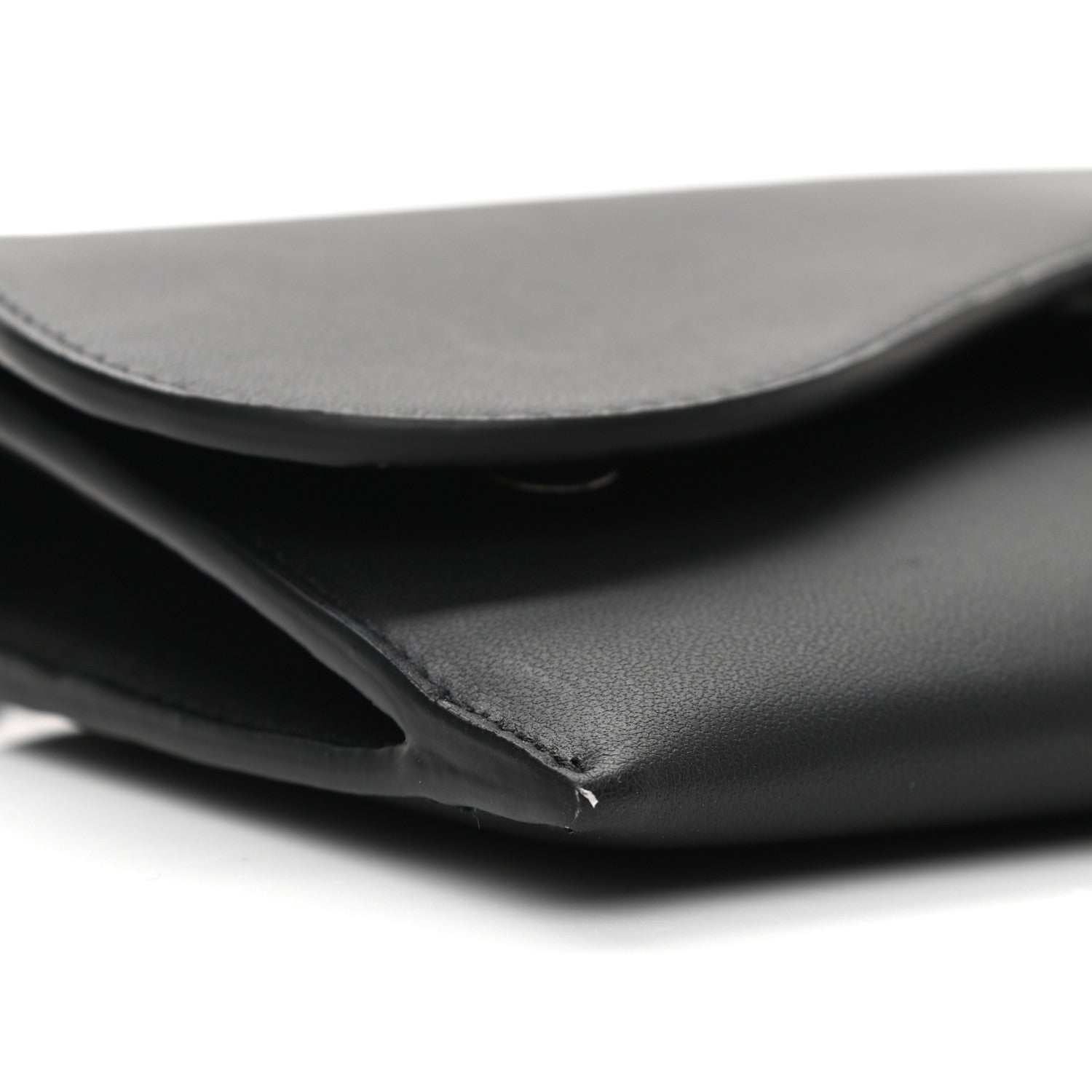 Christian Dior Ultra Matte Calfskin Saddle Chain Wallet Pouch Black 10 of 13