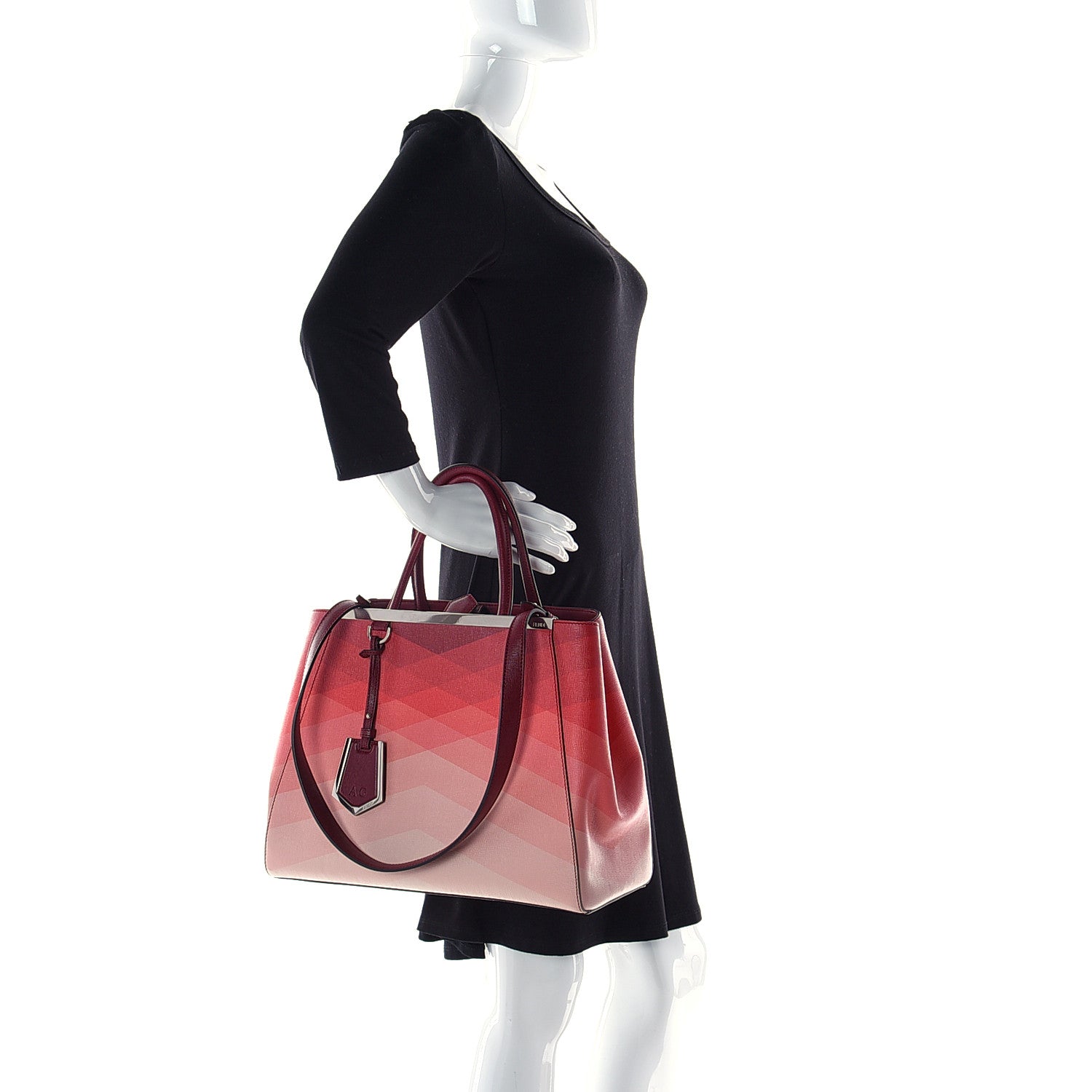 Fendi Vitello Elite Geometric Degrade Regular 2Jours Tote 2 of 15