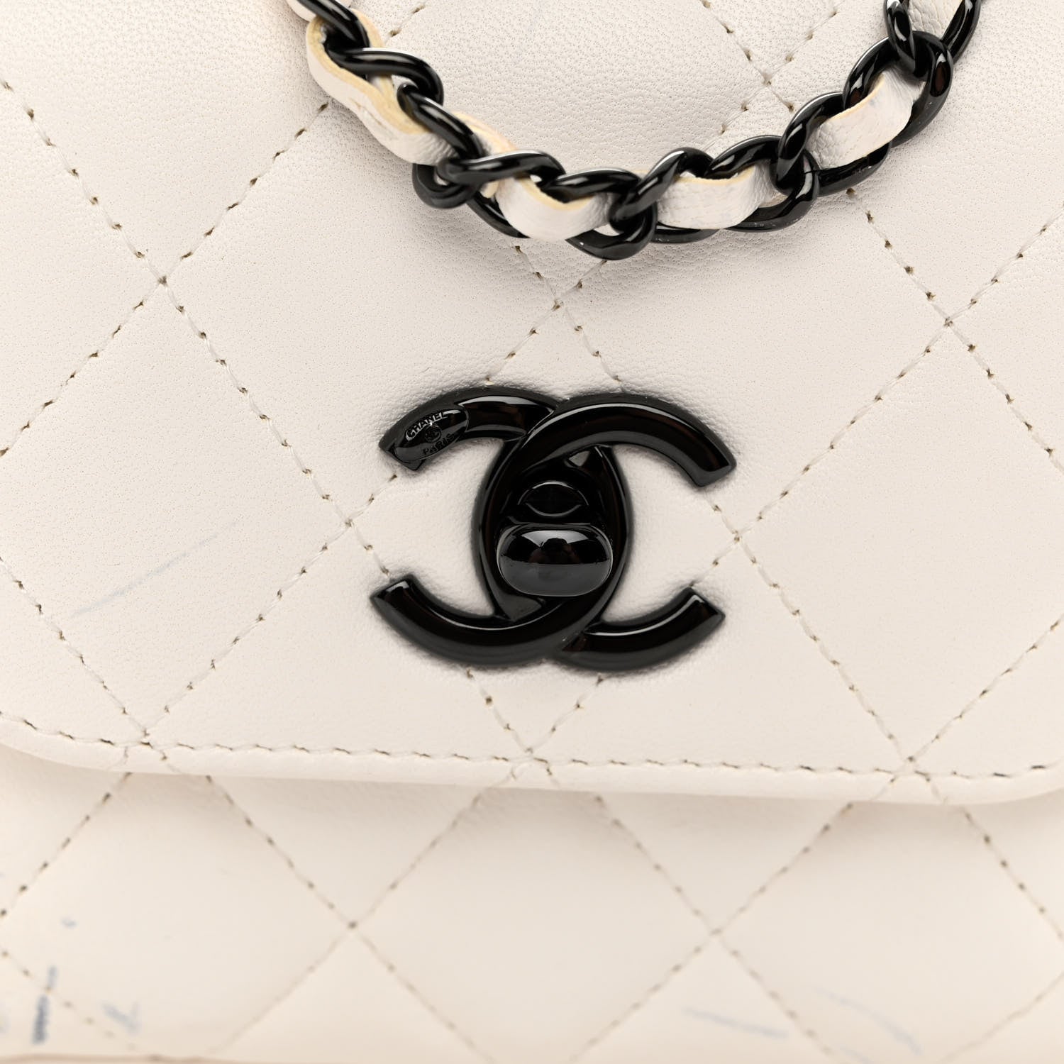Chanel Lambskin Quilted Mini Trendy CC Clutch With Chain White 6 of 12