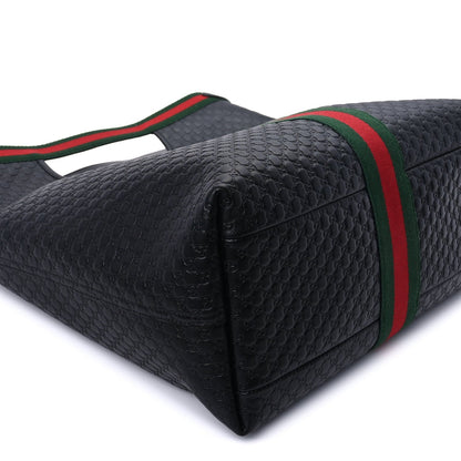Gucci Microguccissima Web Large Giglio Tote  Black 9 of 10