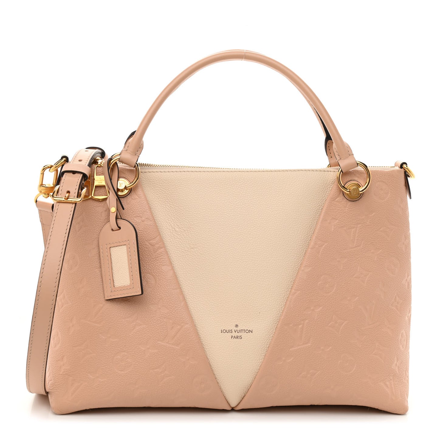 Empreinte V Tote MM Beige Rose Creme