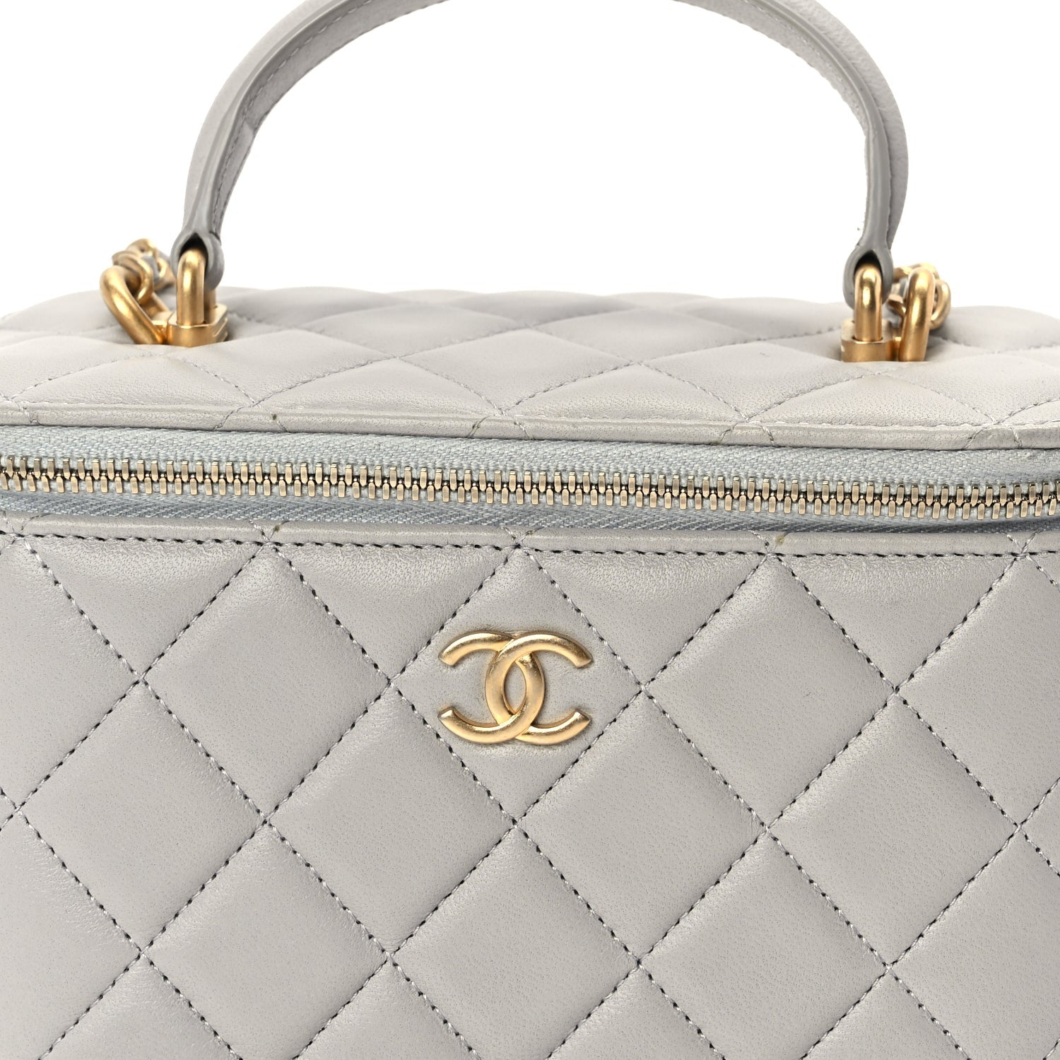 Chanel Lambskin Quilted Small Top Handle Vanity Case With Chain 7 of 9