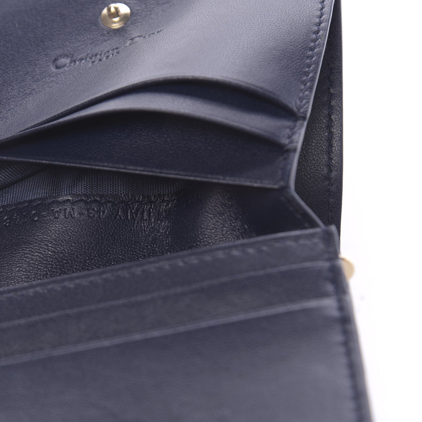 Lambskin Cannage Mini Lady Dior Wallet Navy