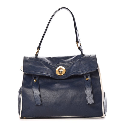 Saint Laurent Calfskin Canvas Medium Muse Two Blue 1 of 14