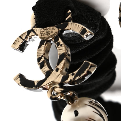 Chanel Pearl Paint Splatter CC Headband Black 4 of 4