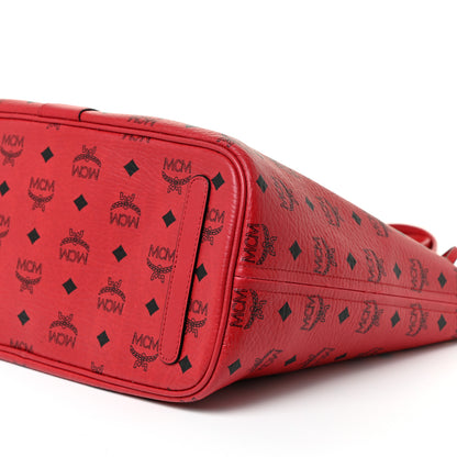 MCM Visetos Medium Liz Reversible Shopper Tote Ruby Red 10 of 23