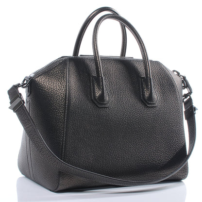 Givenchy Grained Goatskin Metallic Antigona Medium Gunmetal 3 of 8