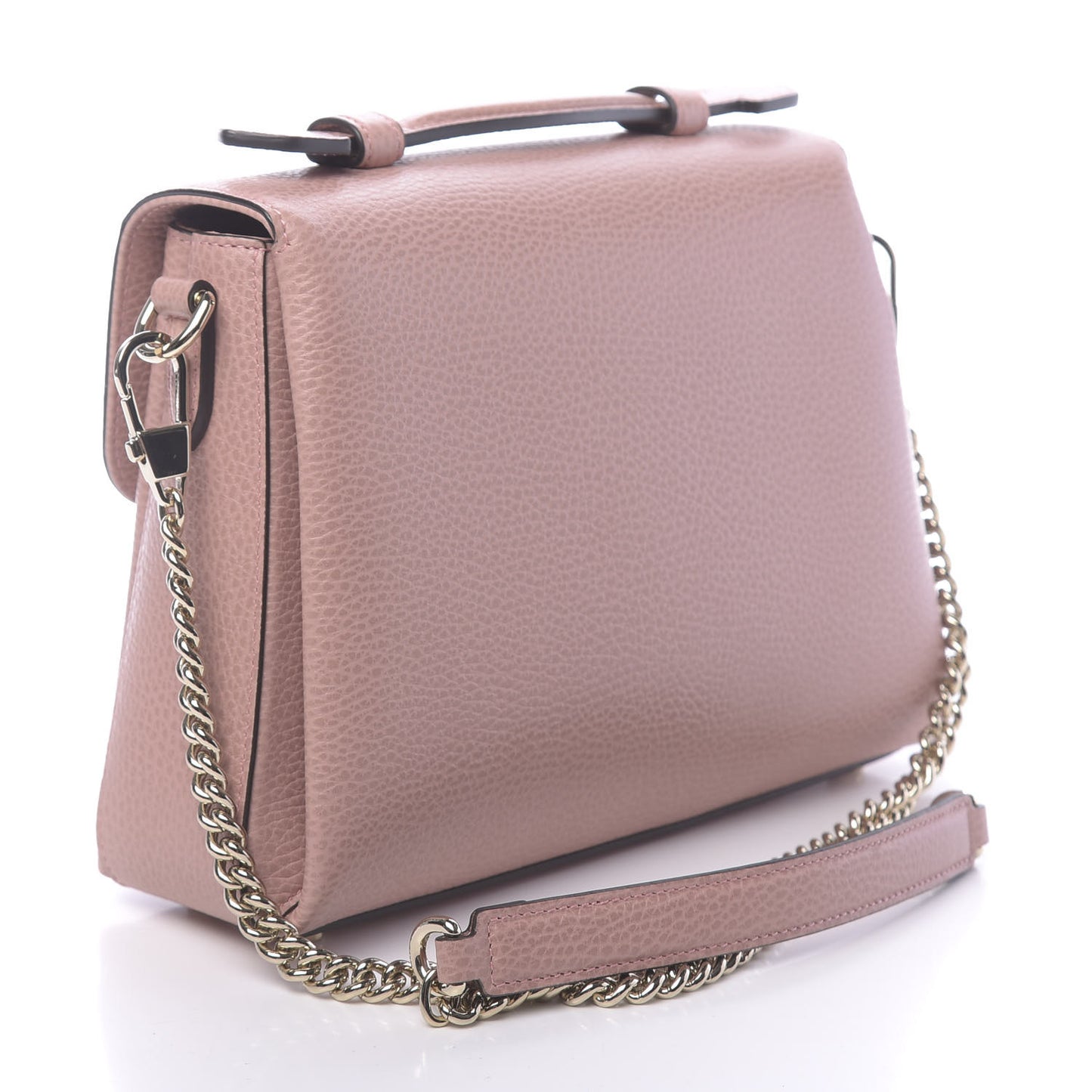 Dollar Calfskin Interlocking G Top Handle Shoulder Bag Soft Pink