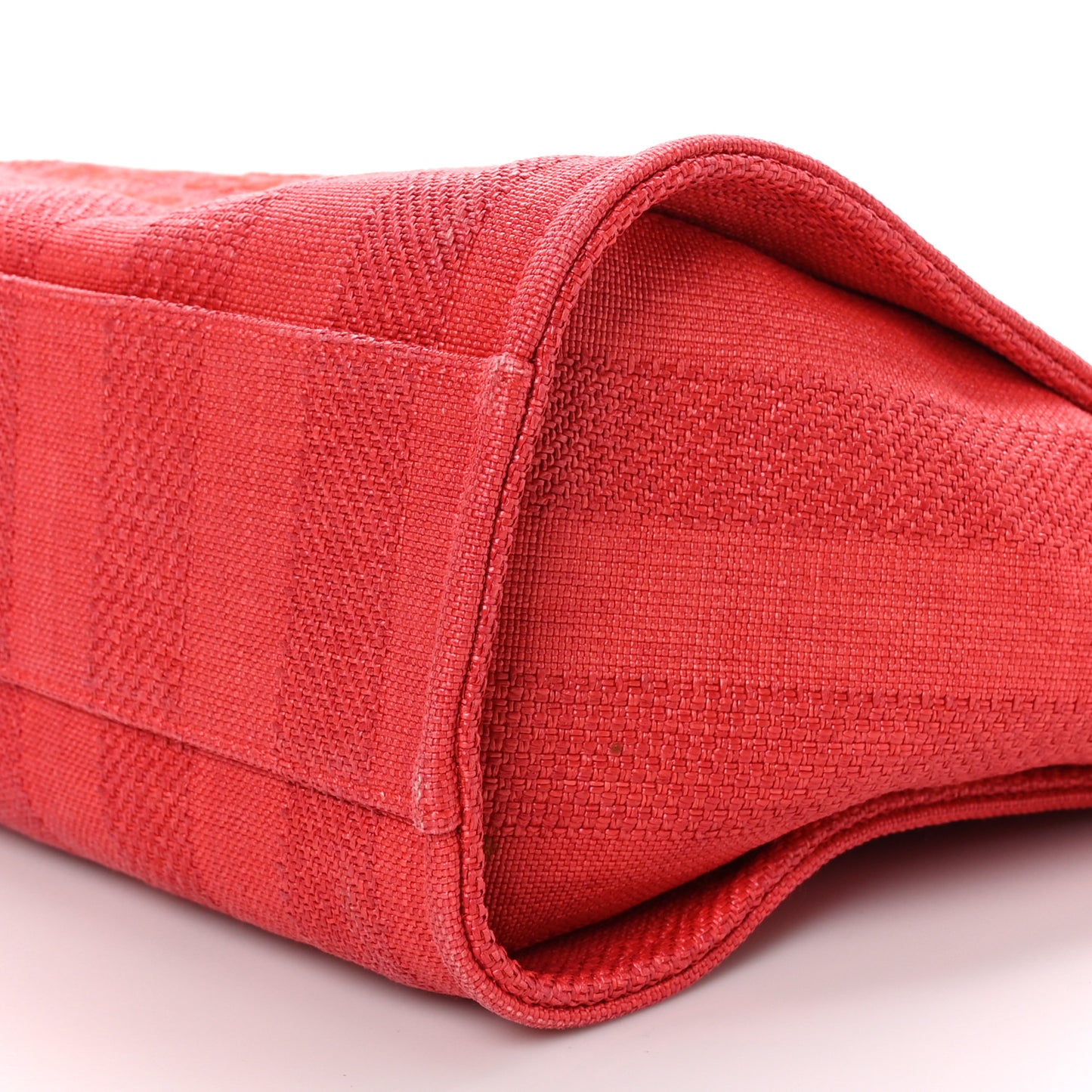 Mixed Fibers Striped Small Deauville Tote Red