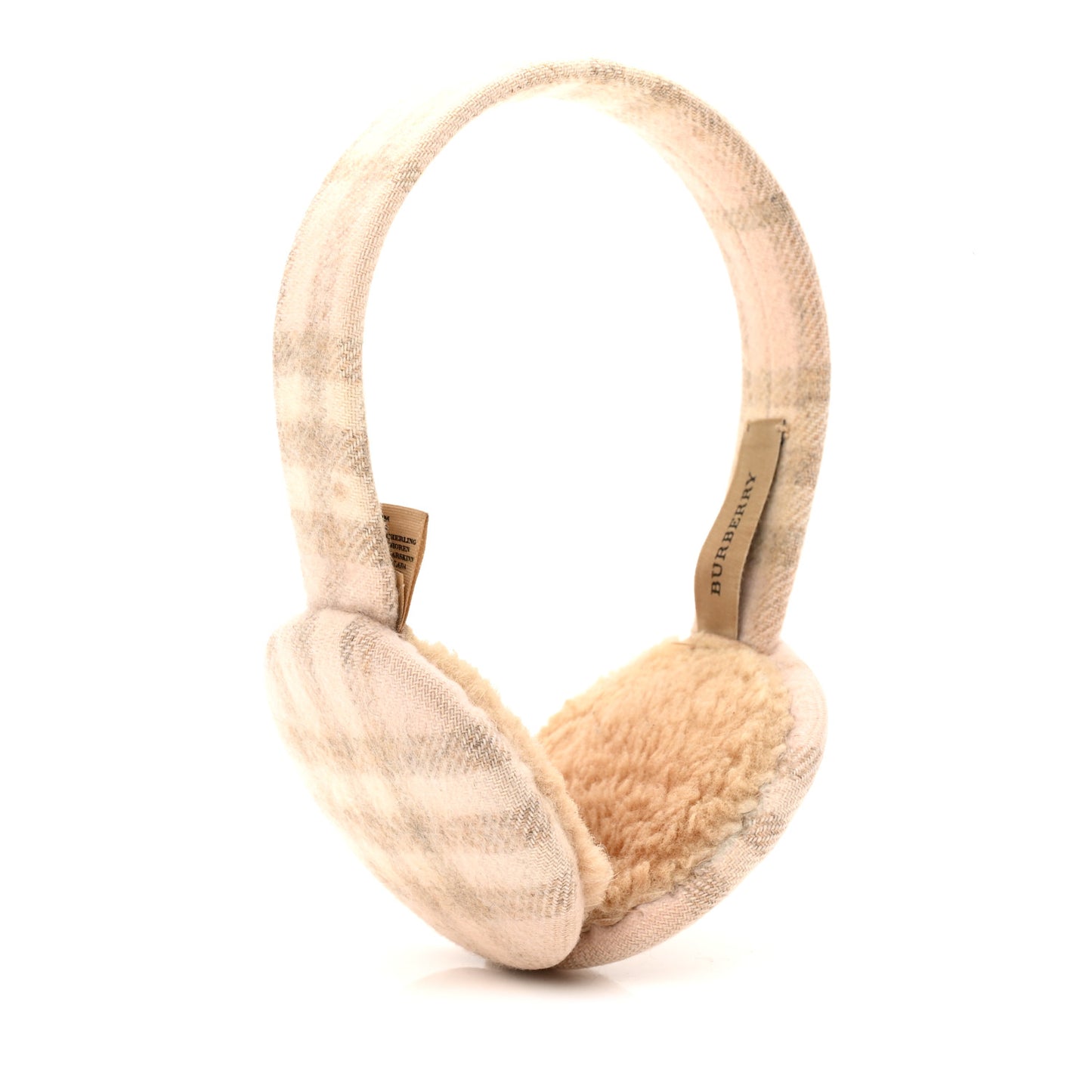Cashmere House Check Earmuffs Light Pink