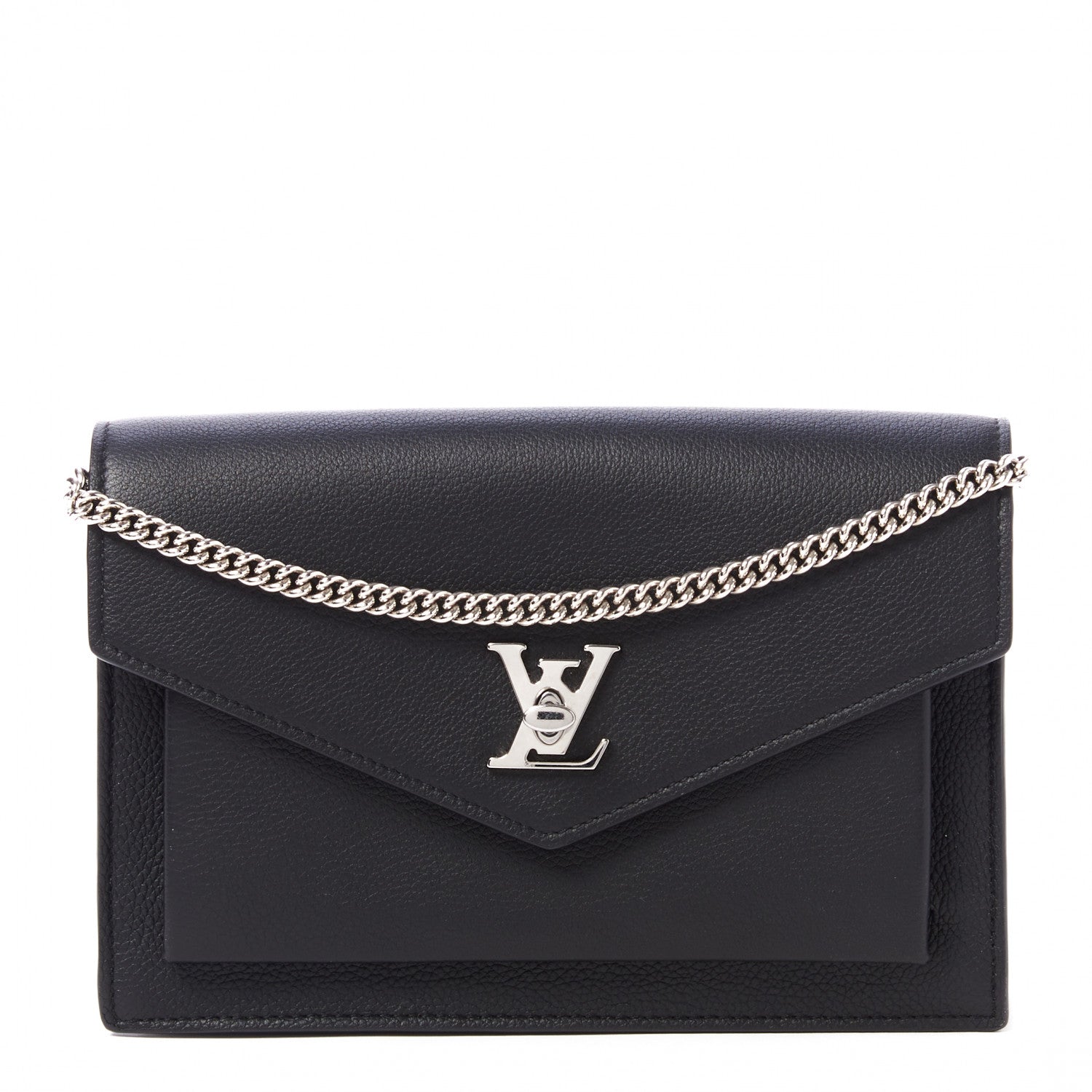 Louis Vuitton Soft Calfskin My Lockme Chain Pochette Black 1 of 8