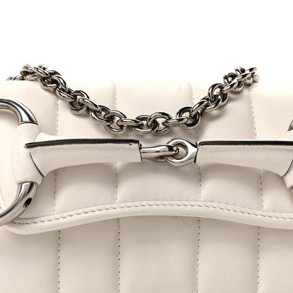 Gucci Nappa Vertical Matelasse Small Maxi Horsebit Chain Shoulder Bag Great White 6 of 8