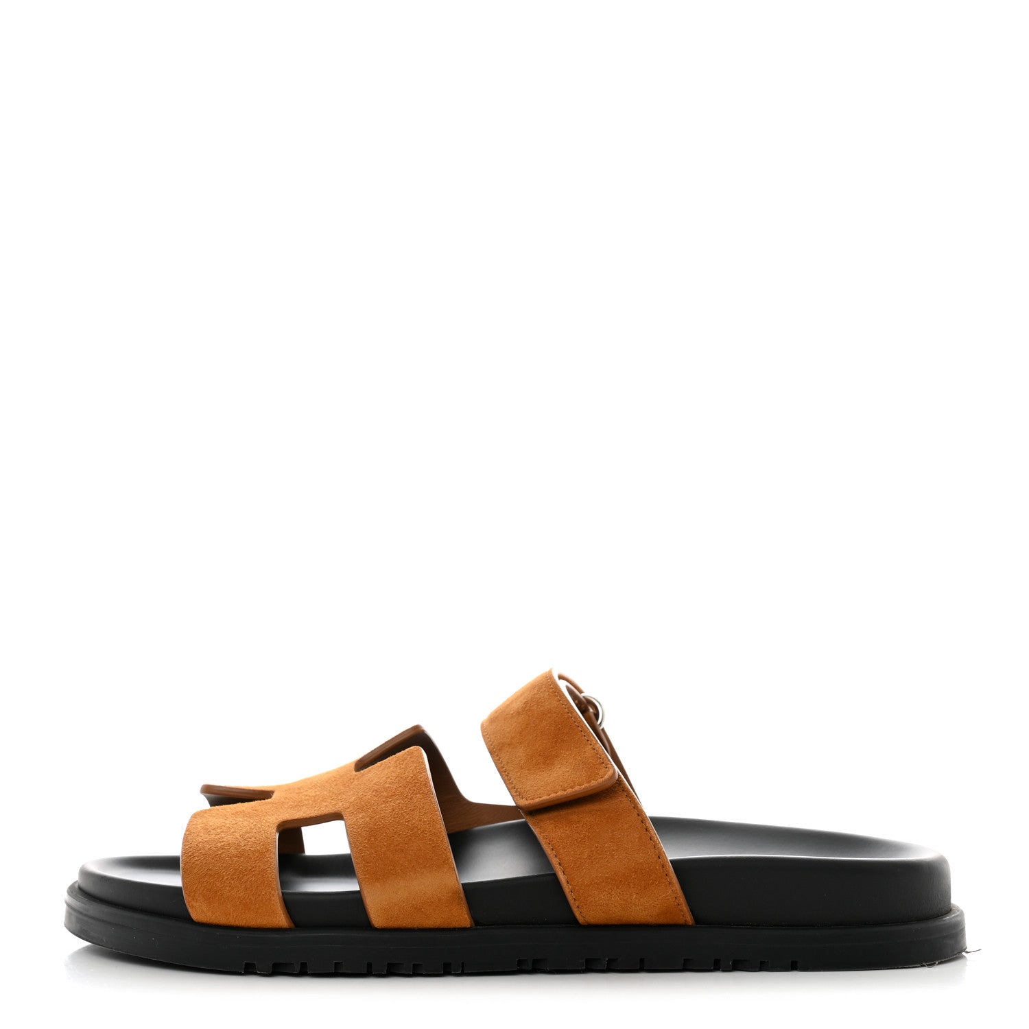Hermes Suede Goatskin Womens Chypre Sandals 38 Naturel 1 of 9