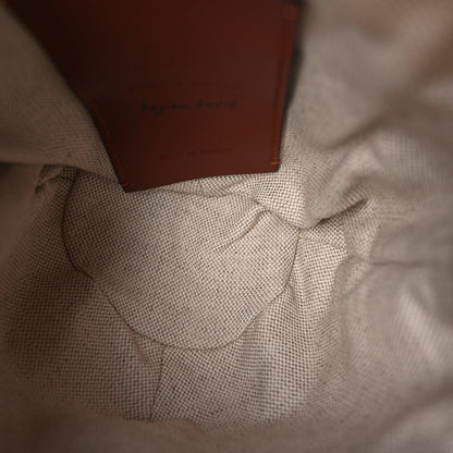 Chloe X MIFUKO Paper Raffia Calfskin Small Horse Medal Bucket Bag Sepia Brown 5 of 14
