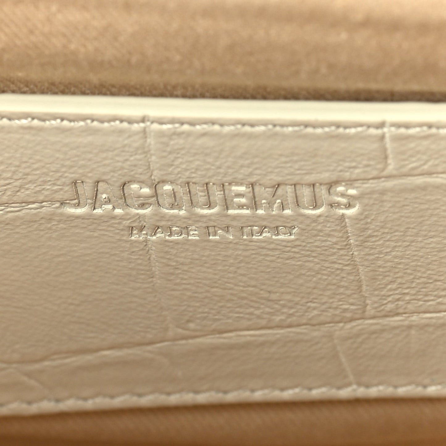 Calfskin Crocodile Embossed The Berlingot Clutch Light Ivory