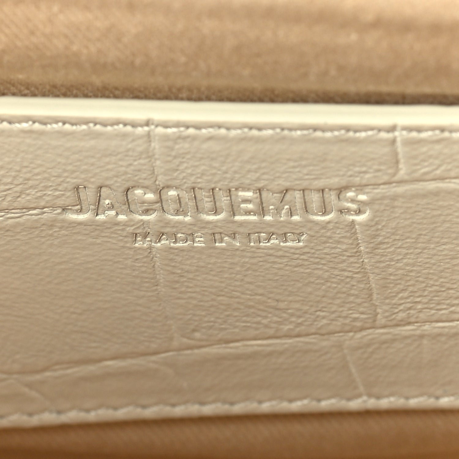Jacquemus Calfskin Crocodile Embossed The Berlingot Clutch Light Ivory 5 of 8