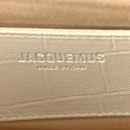 Jacquemus Calfskin Crocodile Embossed The Berlingot Clutch Light Ivory 5 of 8