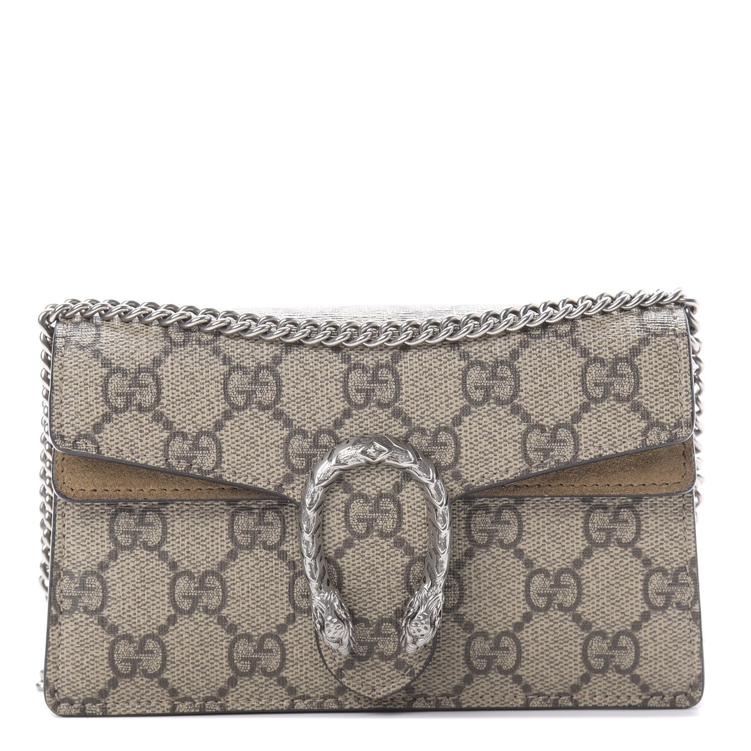 Gucci GG Supreme Monogram Super Mini Dionysus Shoulder Bag Taupe 1 of 11