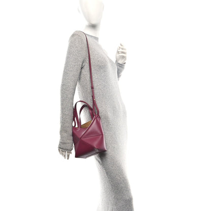 Loewe Shiny Calfskin Mini Puzzle Fold Tote Crimson 2 of 7