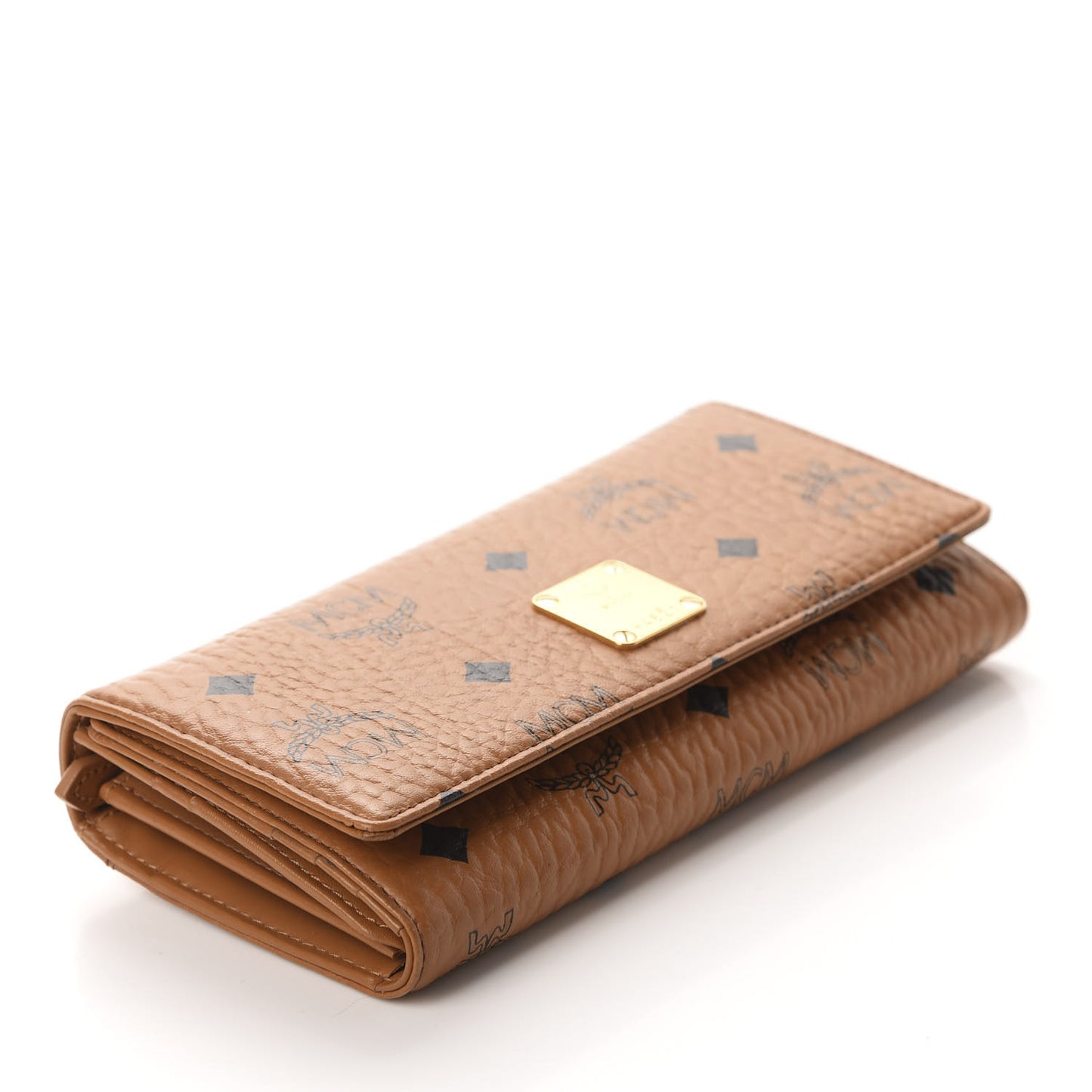 Visetos Heritage Large Trifold Flap Wallet Cognac