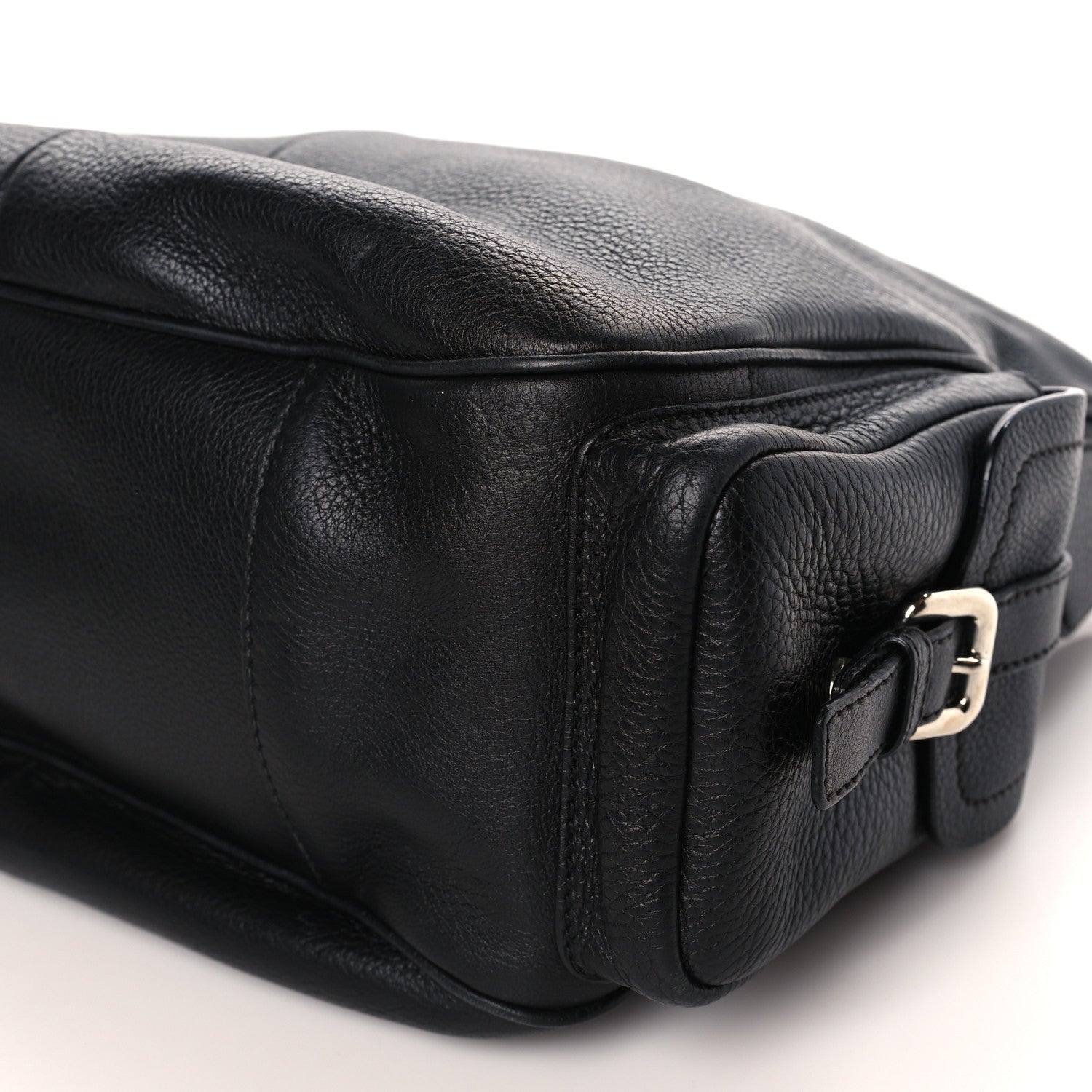 Prada Vitello Daino Side Pocket Tote Black 8 of 11