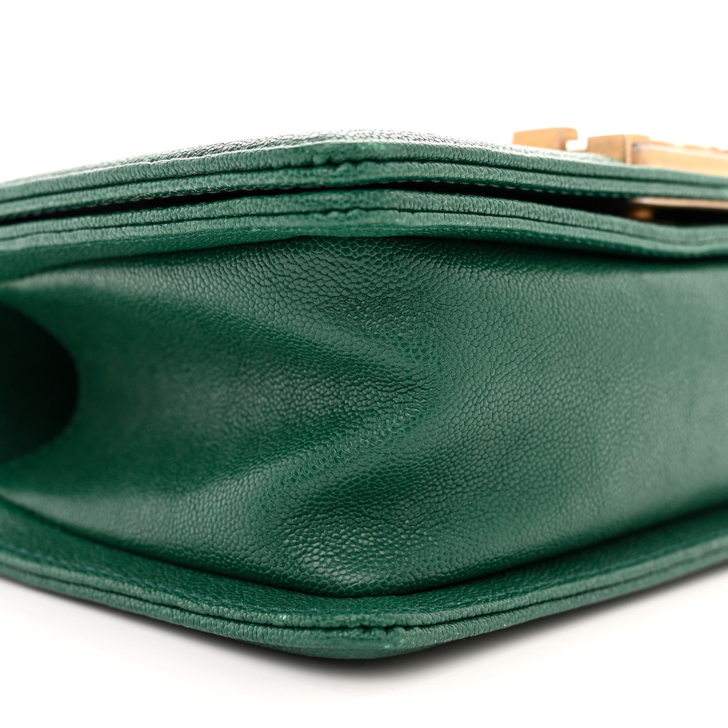 Caviar Quilted Small Boy Flap Green