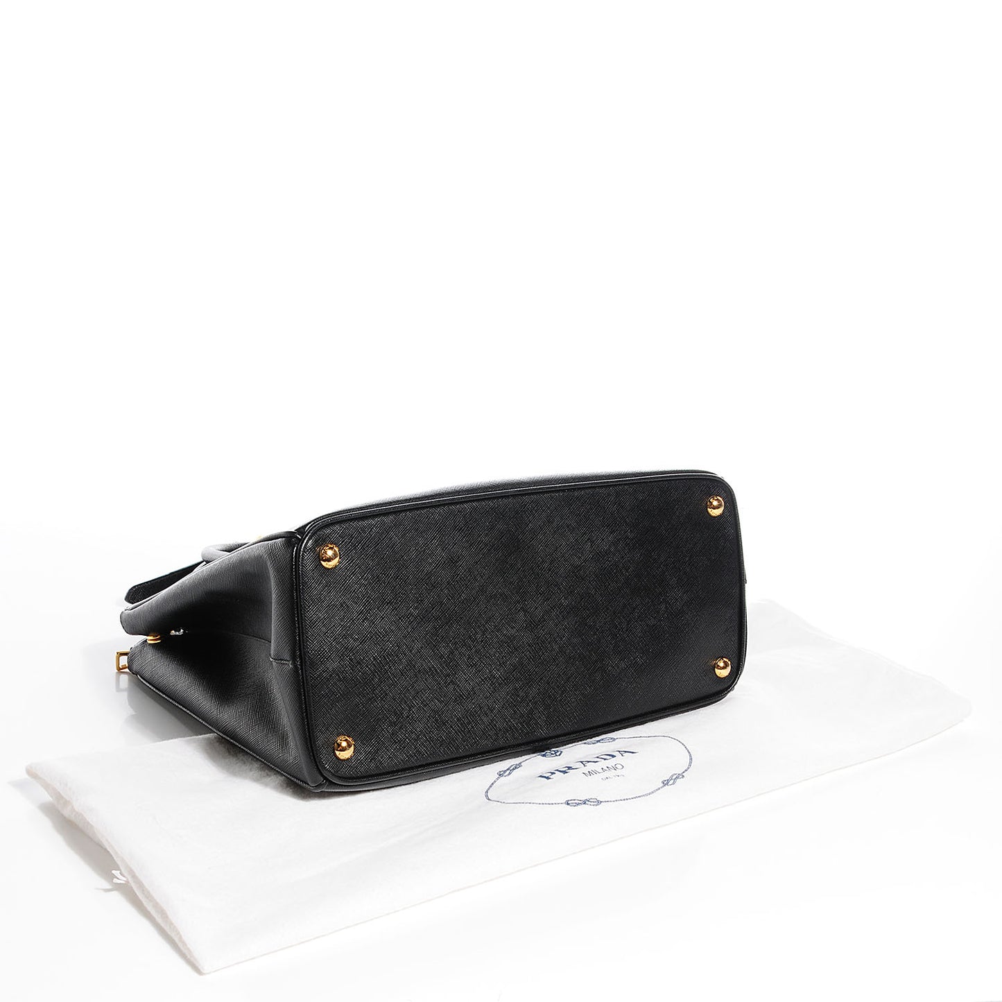 Saffiano Lux Large Double Zip Tote Nero Black